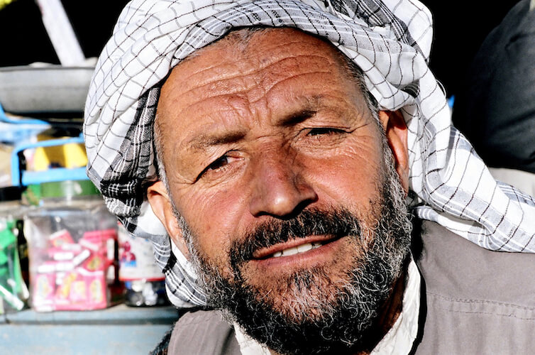 shopkeeper Istalif Afghanistan closeup